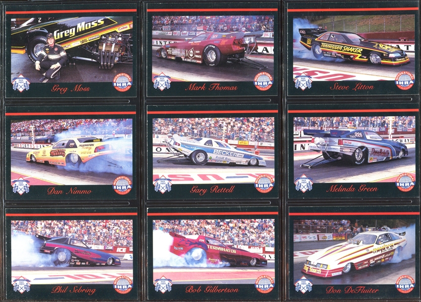 1989/1990 Checkered Flag (USA) IHRA Drag Cards Lot of (2) Complete Sets of (100) Plus Extras