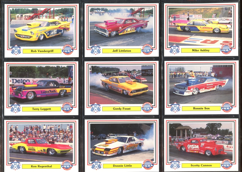 1989/1990 Checkered Flag (USA) IHRA Drag Cards Lot of (2) Complete Sets of (100) Plus Extras