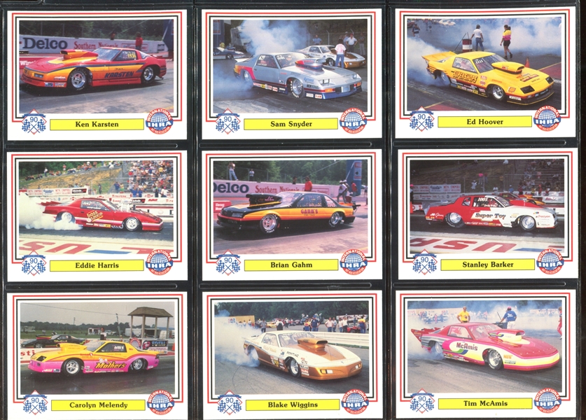 1989/1990 Checkered Flag (USA) IHRA Drag Cards Lot of (2) Complete Sets of (100) Plus Extras