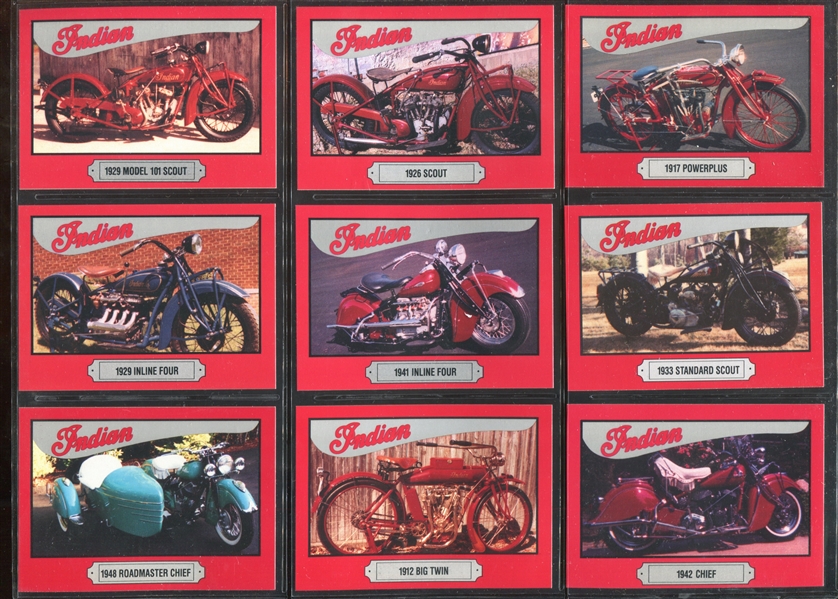 1993 Indian Trading Cards (USA) Indian Motorcycles Lot of (2) Complete Sets of Cards Plus Extras