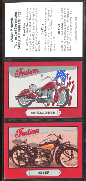 1993 Indian Trading Cards (USA) Indian Motorcycles Lot of (2) Complete Sets of Cards Plus Extras