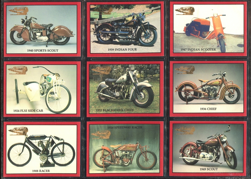 1993 Indian Trading Cards (USA) Indian Motorcycles Lot of (2) Complete Sets of Cards Plus Extras