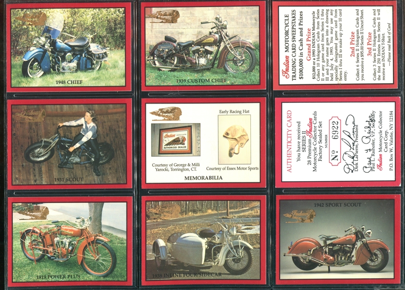 1993 Indian Trading Cards (USA) Indian Motorcycles Lot of (2) Complete Sets of Cards Plus Extras