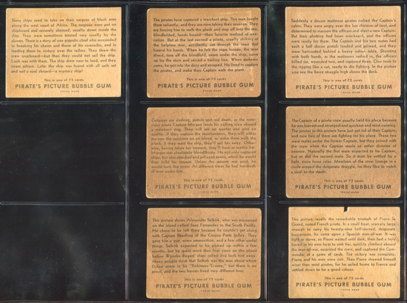 R109 Gum Inc Pirate's Picture Near Complete Set of (65/72) Cards