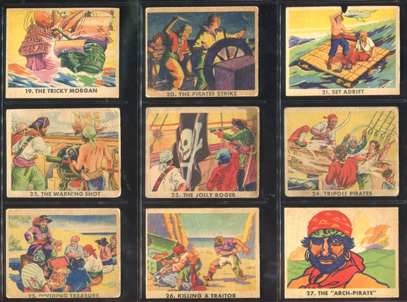 R109 Gum Inc Pirate's Picture Near Complete Set of (65/72) Cards