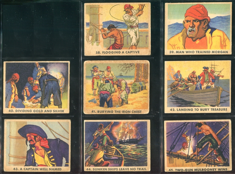 R109 Gum Inc Pirate's Picture Near Complete Set of (65/72) Cards