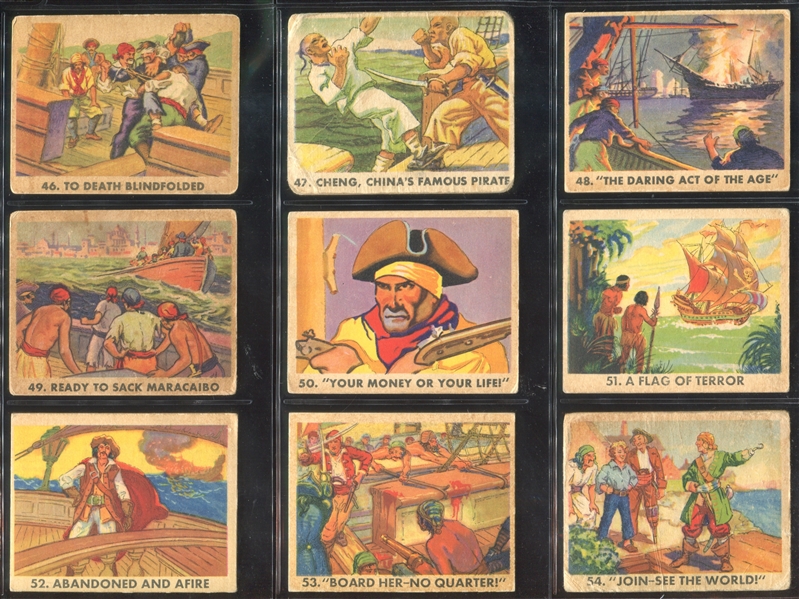 R109 Gum Inc Pirate's Picture Near Complete Set of (65/72) Cards