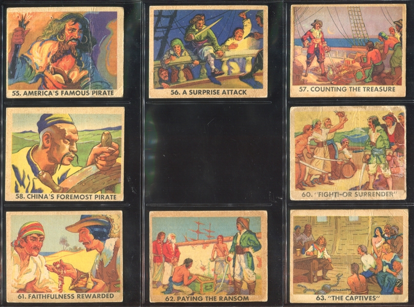 R109 Gum Inc Pirate's Picture Near Complete Set of (65/72) Cards