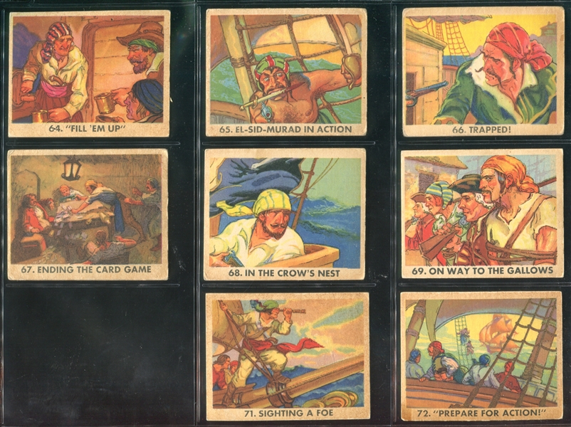 R109 Gum Inc Pirate's Picture Near Complete Set of (65/72) Cards