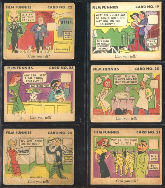 R48 Gum Inc Film Funnies Complete Set of (24) Cards