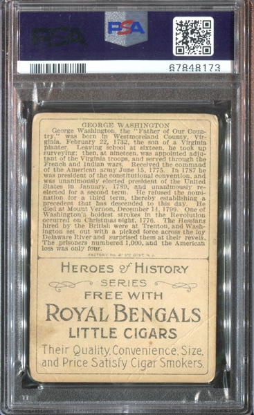 T68 Royal Bengals Heroes of History George Washington PSA-Graded