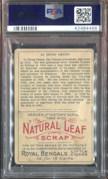 T68 Natural Leaf Heroes of History Li Hung Chang PSA-Graded