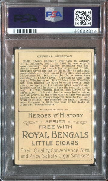 T68 Royal Bengals Heroes of History Gen. Phil Sheridan PSA4 VG-EX