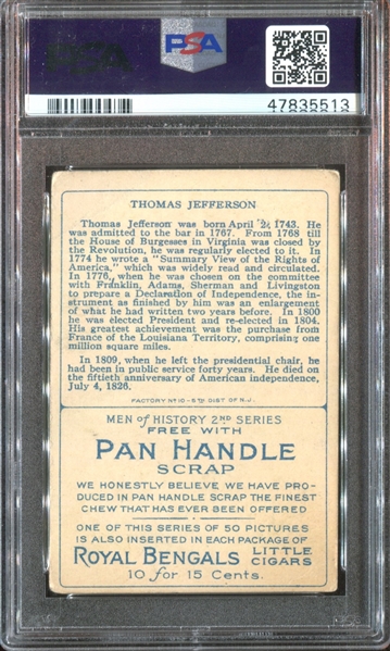 T68 Pan Handle Men of History Thomas Jefferson PSA2.5 Good+