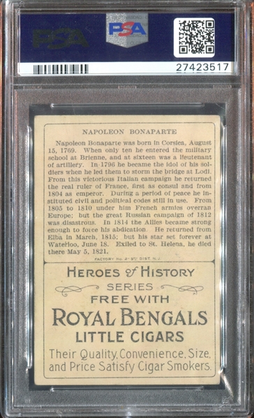 T68 Royal Bengals Heroes of History Napoleon Bonaparte PSA4 VG-EX