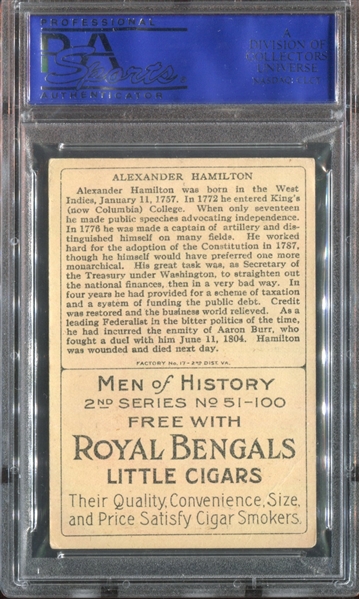 T68 Royal Bengals Men of History Alexander Hamilton PSA4 VG-EX