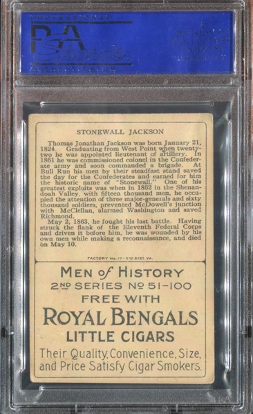 T68 Royal Bengals Heroes of History Stonewall Jackson PSA4 VG-EX