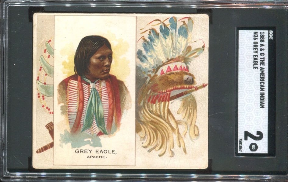 N36 Allen & Ginter American Indians Grey Eagle SGC2 Good