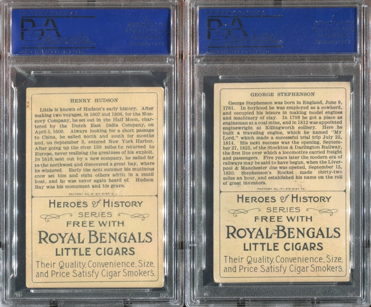 T68 Royal Bengals Heroes of History Lot of (2) PSA5 Graded Cards