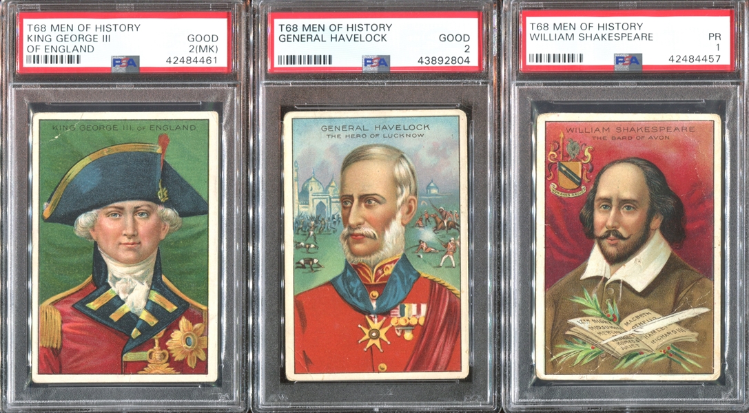 T68 Miner's Extra Men of History Lot of (5) PSA-Graded Cards