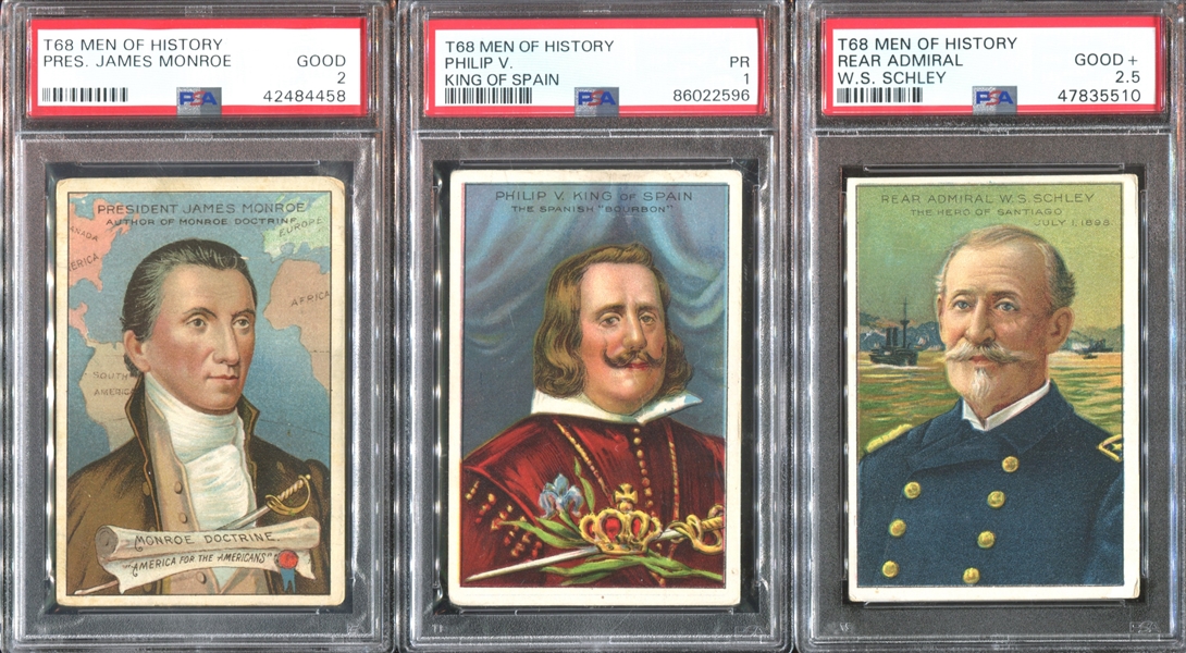 T68 Pan Handle Men of History Lot of (7) PSA-Graded Cards