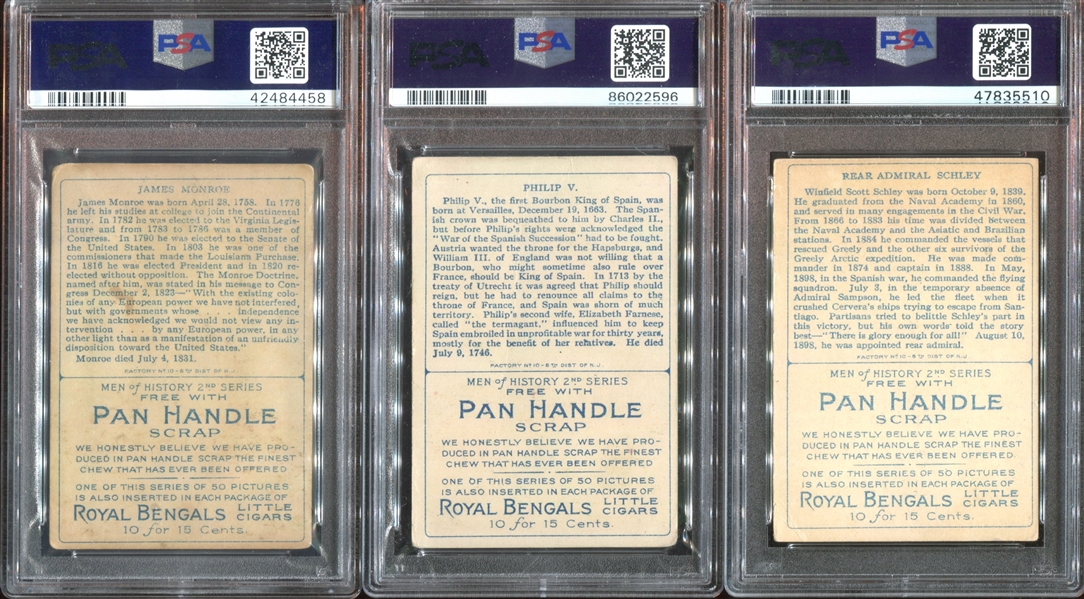 T68 Pan Handle Men of History Lot of (7) PSA-Graded Cards