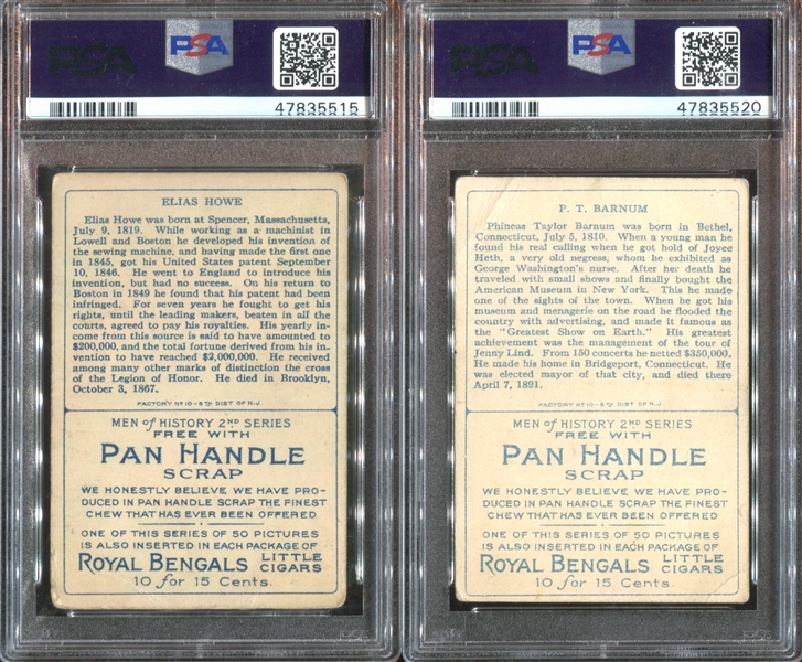 T68 Pan Handle Men of History Lot of (7) PSA-Graded Cards