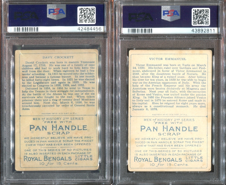 T68 Pan Handle Men of History Lot of (7) PSA-Graded Cards