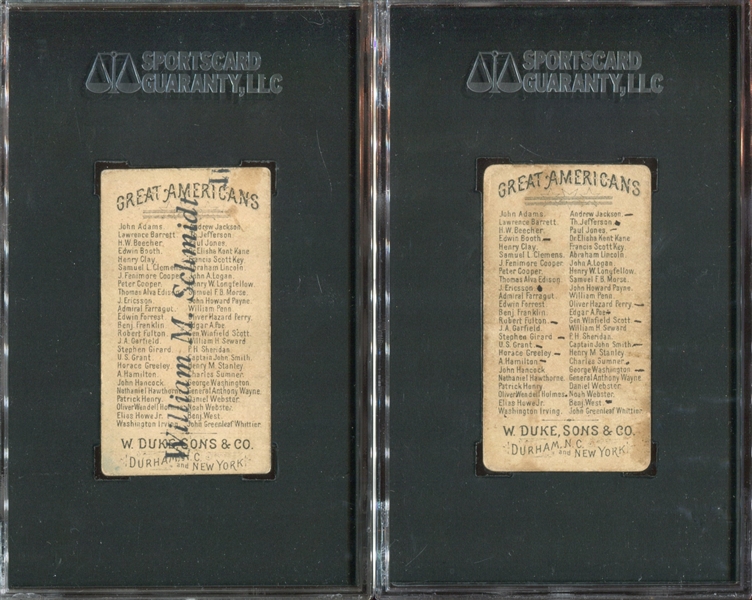 N76 Duke Great Americans Lot of (2) SGC-Graded Cards (Smith/Scott)