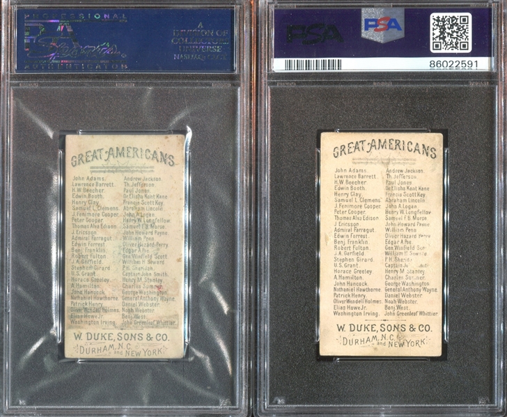 N76 Duke Great Americans Lot of (2) PSA-Graded Cards (Ericsson/Clay)