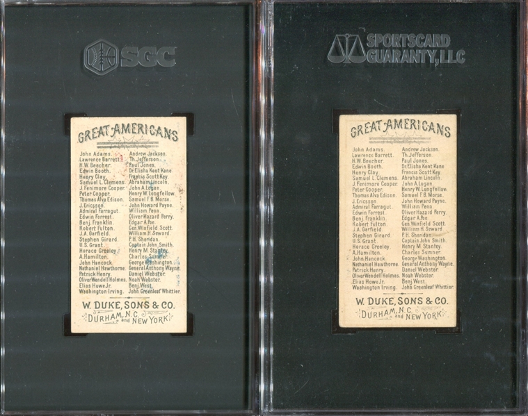 N76 Duke Great Americans Lot of (2) SGC-Graded Cards (Forrest/Cooper)