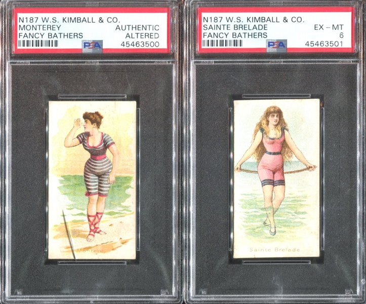 N187 W. S. Kimball Fancy Bathers Lot of (2) PSA-Graded Cards with PSA6