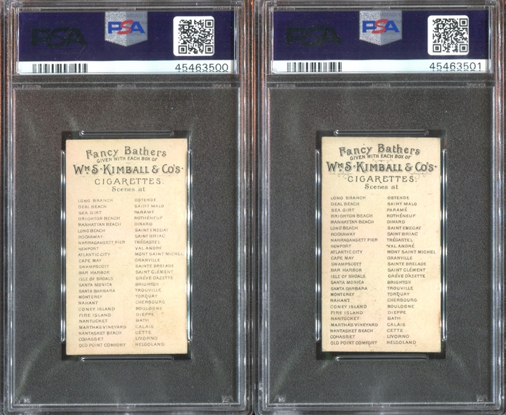 N187 W. S. Kimball Fancy Bathers Lot of (2) PSA-Graded Cards with PSA6