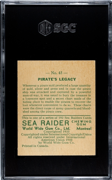 R124 World Wide Gum Sea Raiders #45 Pirate's Legacy SGC5.5 EX+