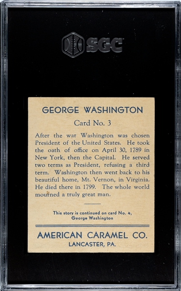 R14 American Caramel Historical Characters #3 Valley Forge SGC4.5 VGEX+