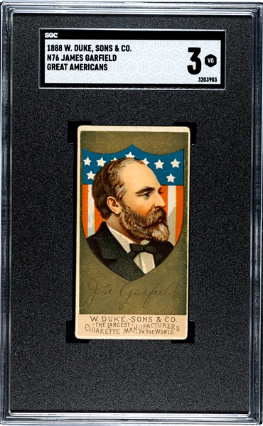 N76 Duke Cigarettes Great Americans James Garfield SGC3 VG