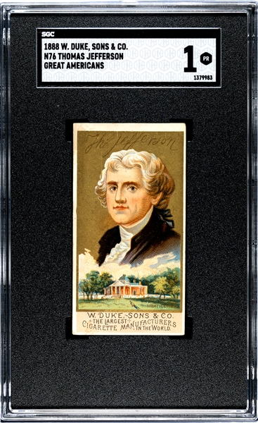 N76 Duke Cigarettes Great Americans Thomas Jefferson SGC1