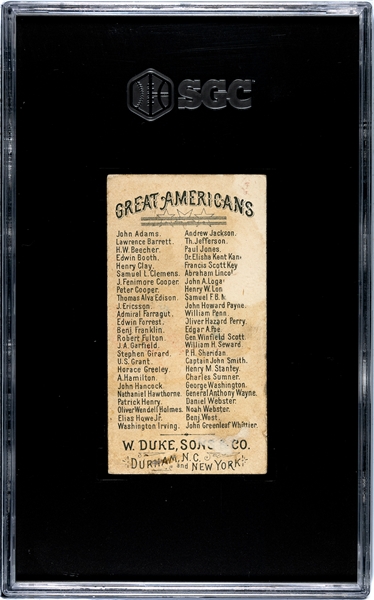 N76 Duke Cigarettes Great Americans Thomas Jefferson SGC1