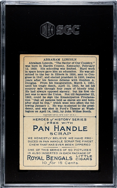 T68 Pan Handle Scrap Heroes of History Abraham Lincoln SGC3 VG