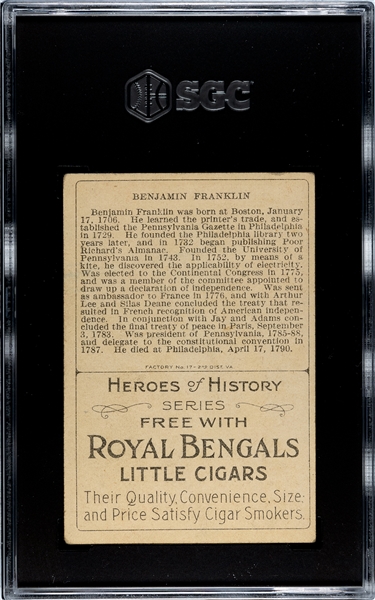 T68 Royal Bengals Heroes of History Benjamin Franklin SGC3 VG