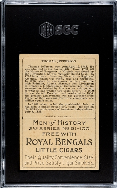 T68 Royal Bengals Men of History Thomas Jefferson SGC4.5 VGEX+