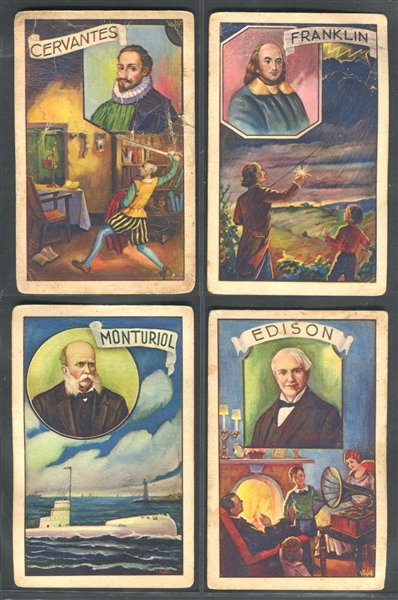 1920's Chocolates Amatiller (Spain) Hombres Eminentes (Series 2) with Franklin, Edison, Newton and Wright