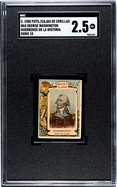 1900 Fotopias De Las Cajas de Cerillas #65 George Washington SGC2.5 Good+