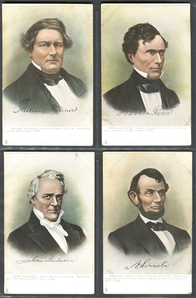 1905 Tucks Postcards Presidents Set of (25) With Washington, Lincoln, Jefferson, Grant and Roosevelt