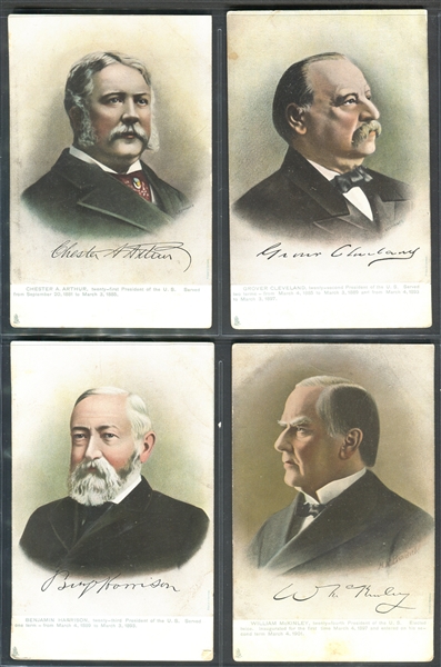 1905 Tucks Postcards Presidents Set of (25) With Washington, Lincoln, Jefferson, Grant and Roosevelt