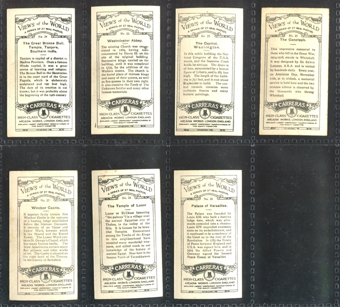 1927 Carerras Tour of the World Complete Set of (27) with Statue Liberty SGC5 EX, Eiffel Tower and More