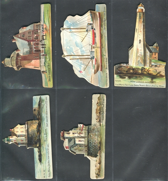 N119A Duke Honest Long Cut Lighthouses Lot of (5) Different Cards