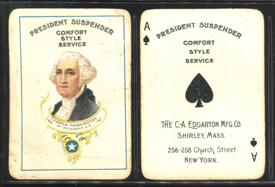 1904 President Suspender Playing Cards Complete Deck of (52) Plus Washington Joker