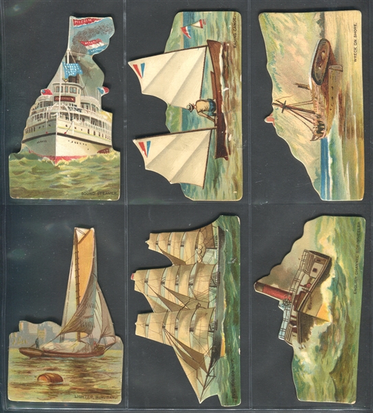 N139 Duke Honest Long Cut Types of Vessels Lot of (8) Cards