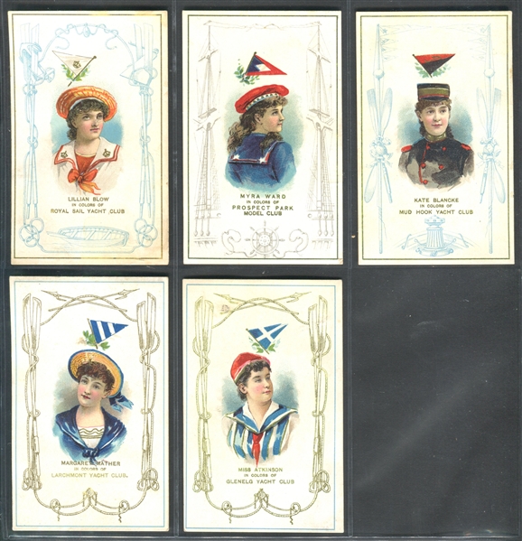 N140 Duke Honest Long Cut Yacht Club Colors Lot of (5) Cards